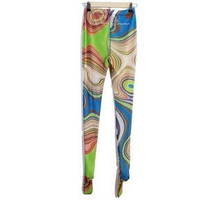 Geche Escavar mesh swirl colorfull footed leggings size  4